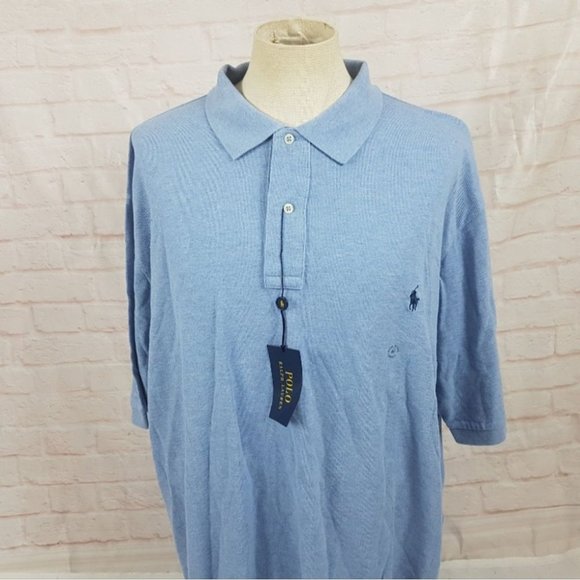 NWT Polo Ralph Lauren Mens Polo Shirt Mesh Jamaican Blue $118 Big&Talll 2LT 3LT